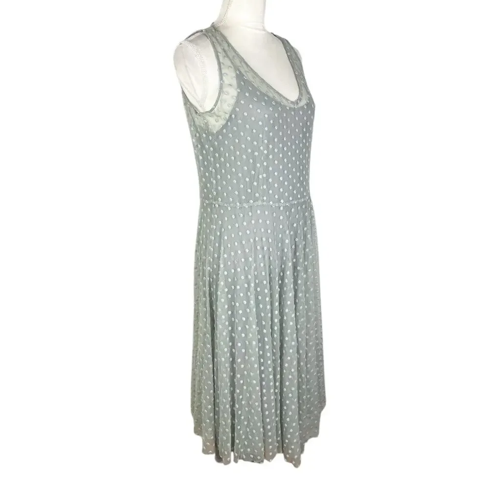 Johnny Was 4 Love and Liberty Mesh Polka Dot Midi Dress Whimsy Boho Size Large - Picture 2 of 10